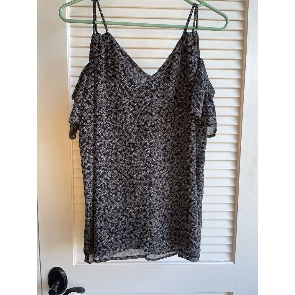 Loft Cold Shoulder Dark Gray Women's Shirt Sz S